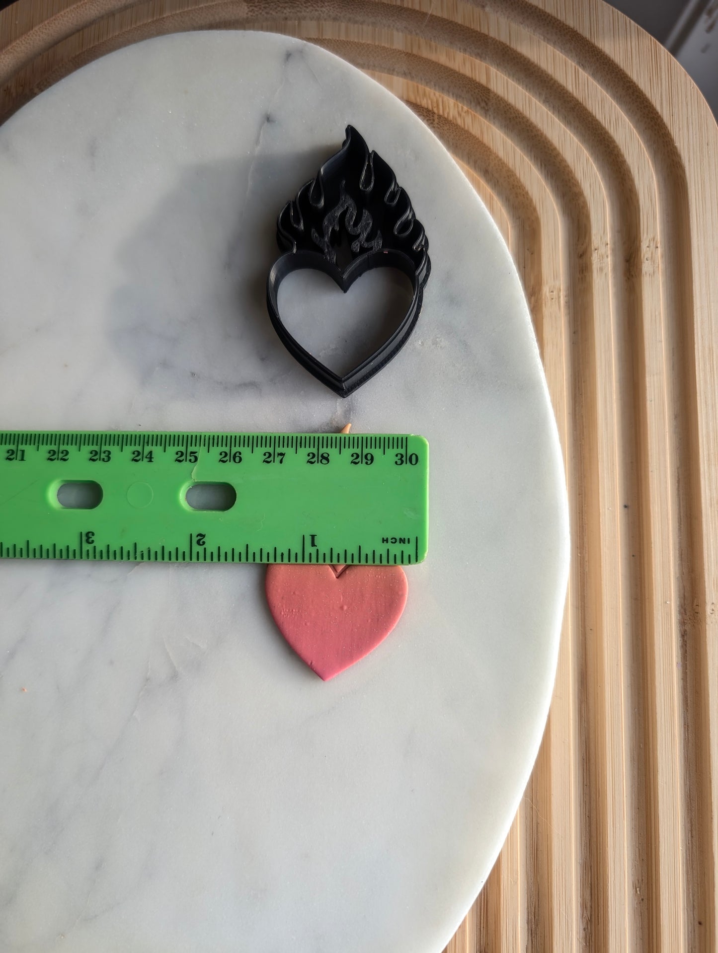 Larger Heart on Fire Sharp Clay Cutter