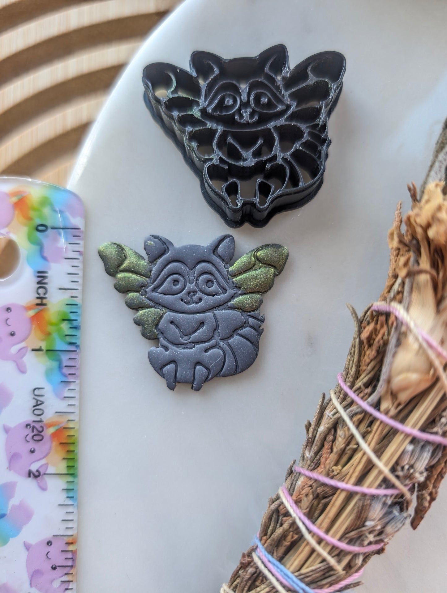 Raccoon Fairy with Butterfly Wings Sharp Clay Cutter