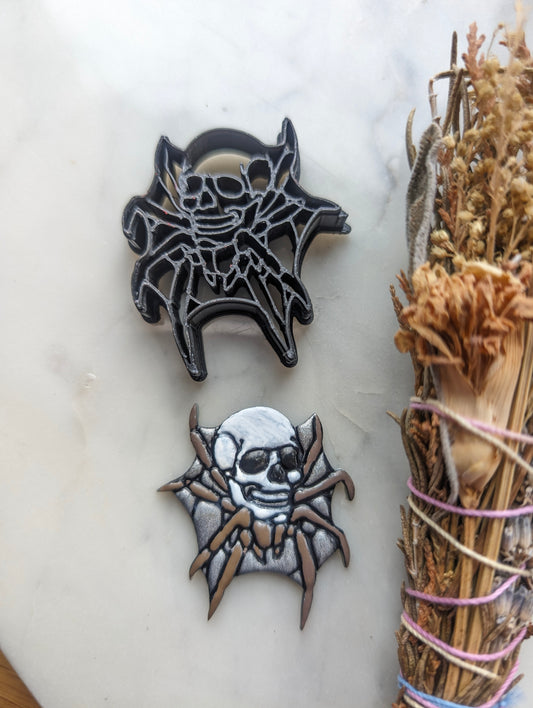 Skull Spider on Web Sharp Clay Cutter
