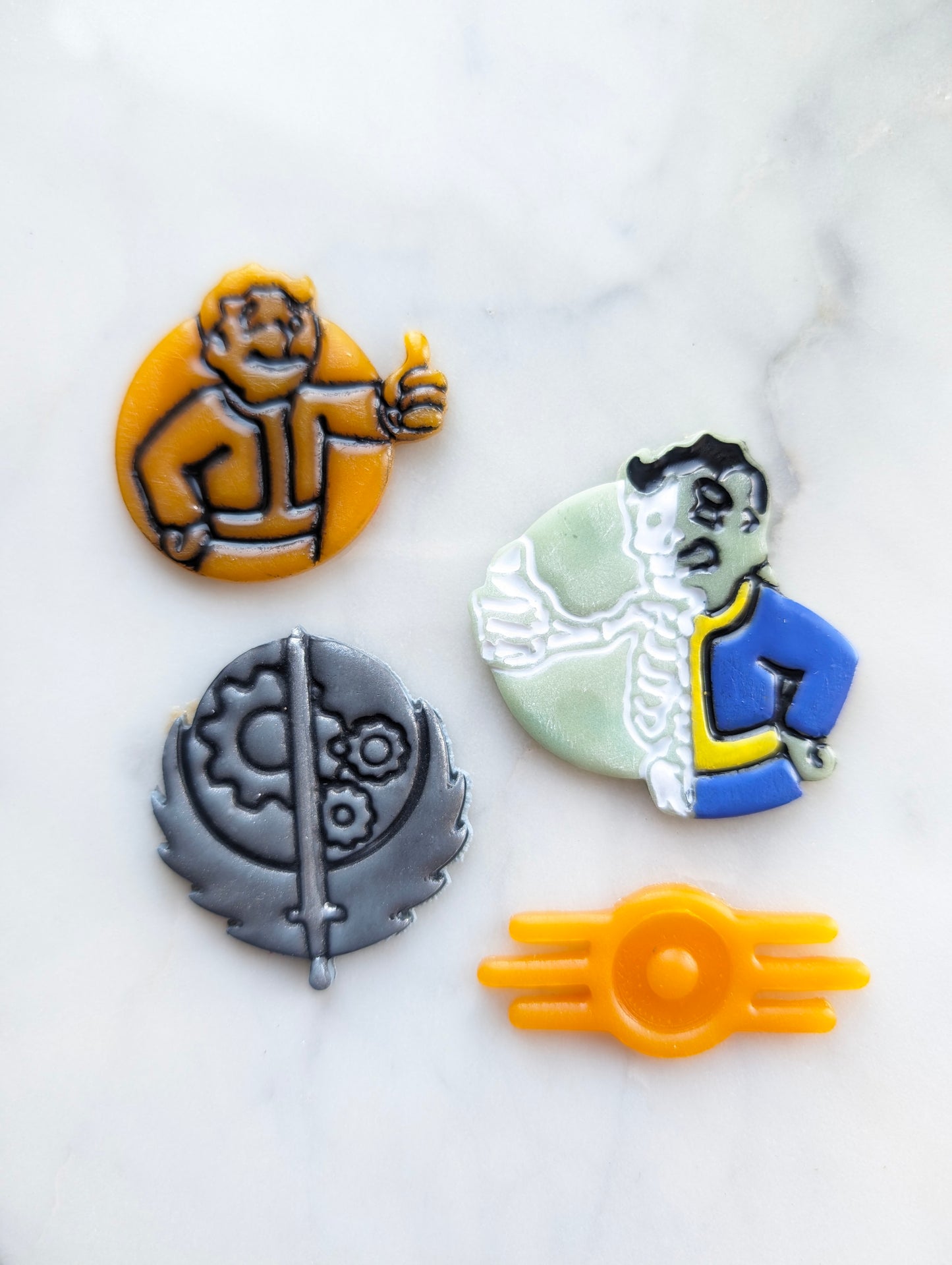 Set of 4 Fallout Shelter Themed Atomic Sharp Clay Cutters