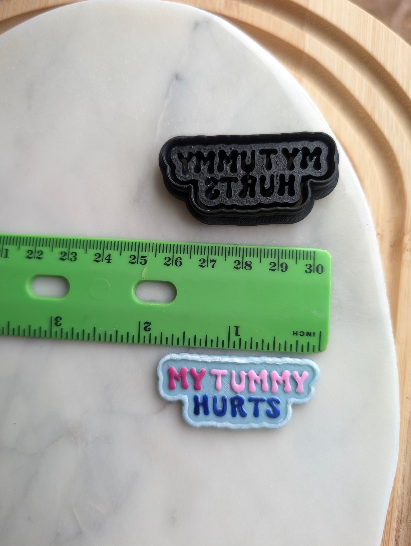 My Tummy Hurts Text Sharp Clay Cutter