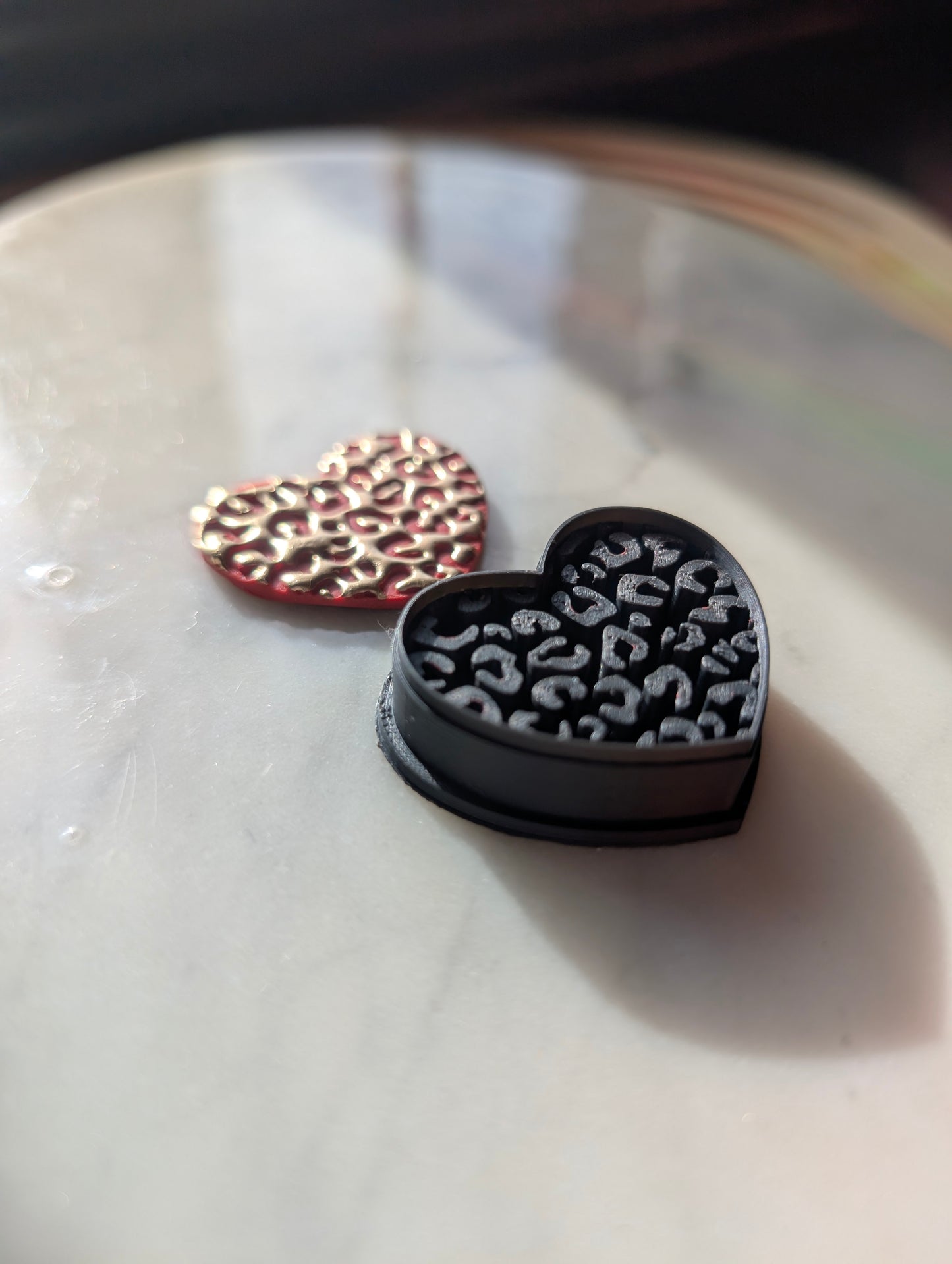 Larger Leopard Print Heart Sharp Clay Cutter