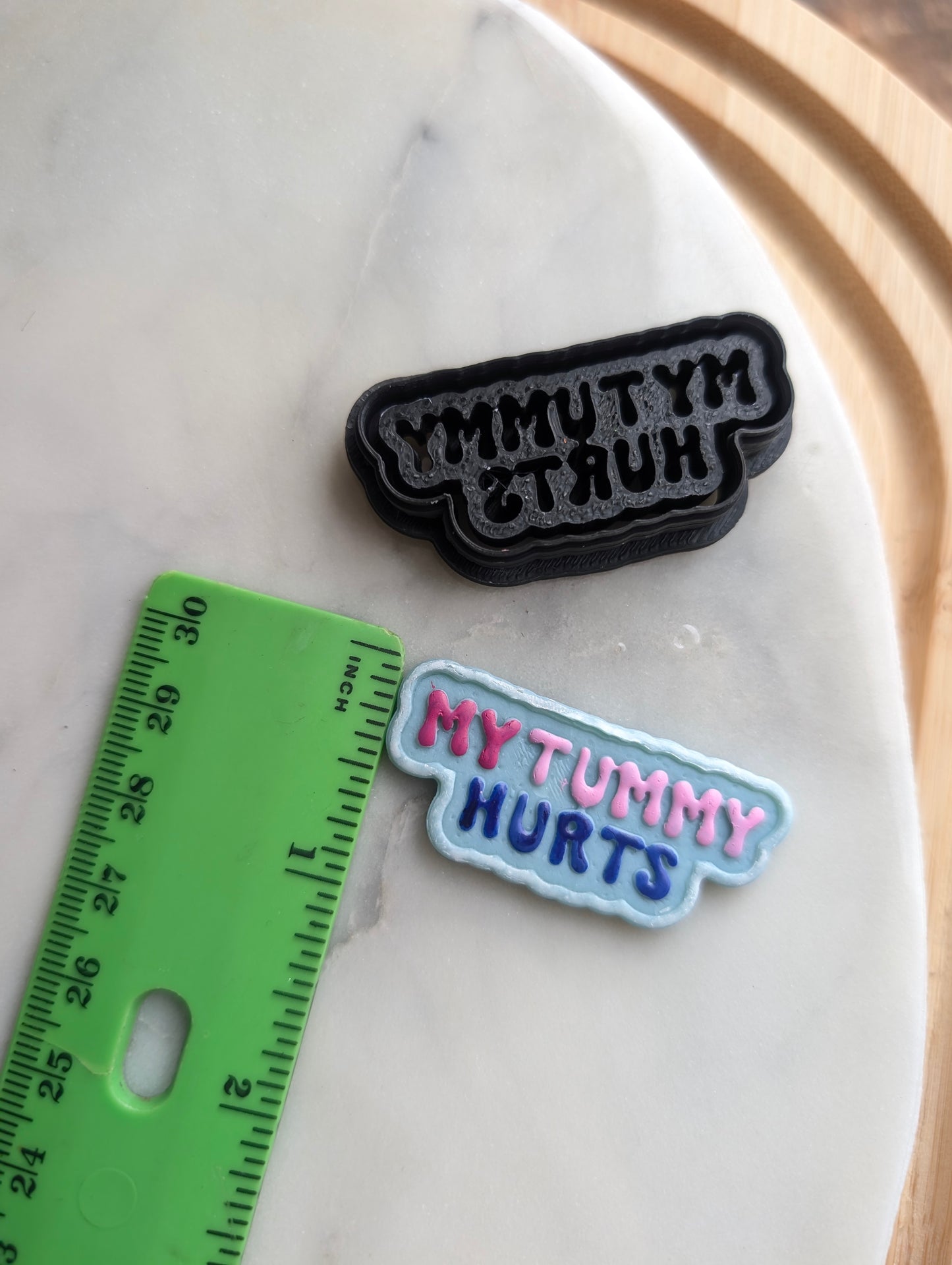 My Tummy Hurts Text Sharp Clay Cutter