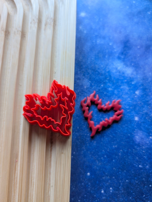 Heart Made of Fire Flames Sharp Clay Cutter