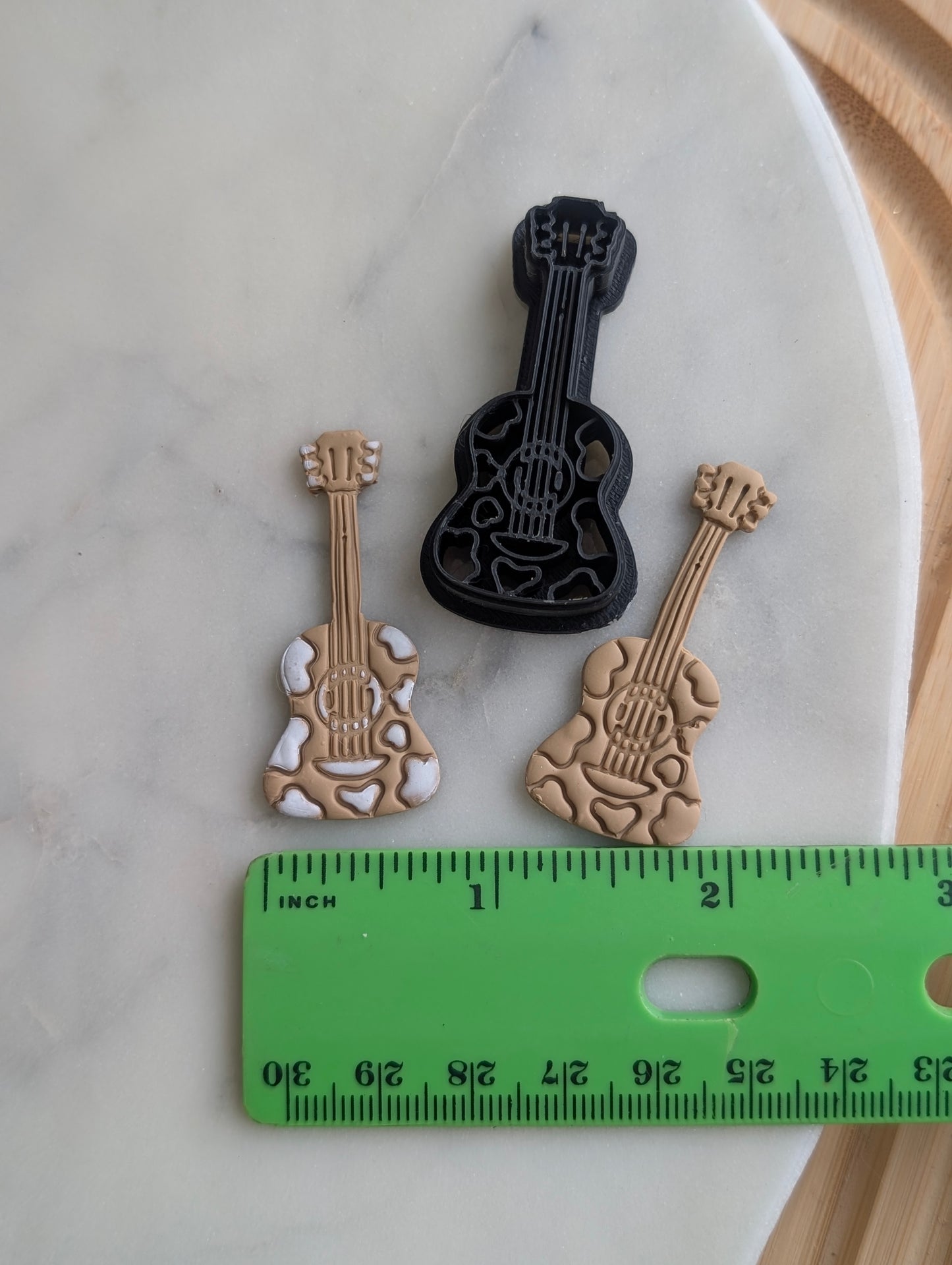 Cow Print Pattern Guitar Sharp Clay Cutter