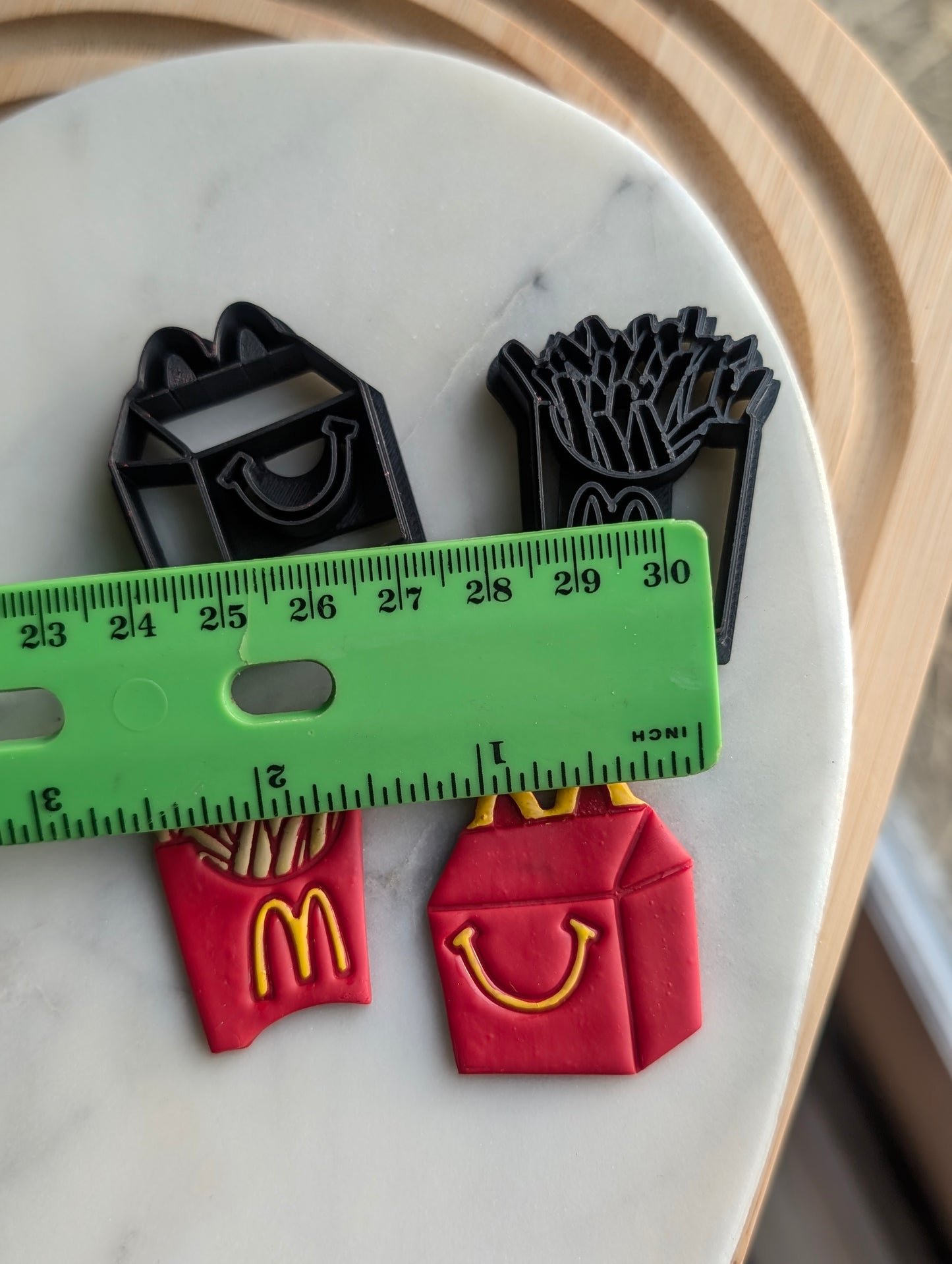 Smiling Meal and Fries Sharp Clay Cutter PAIR