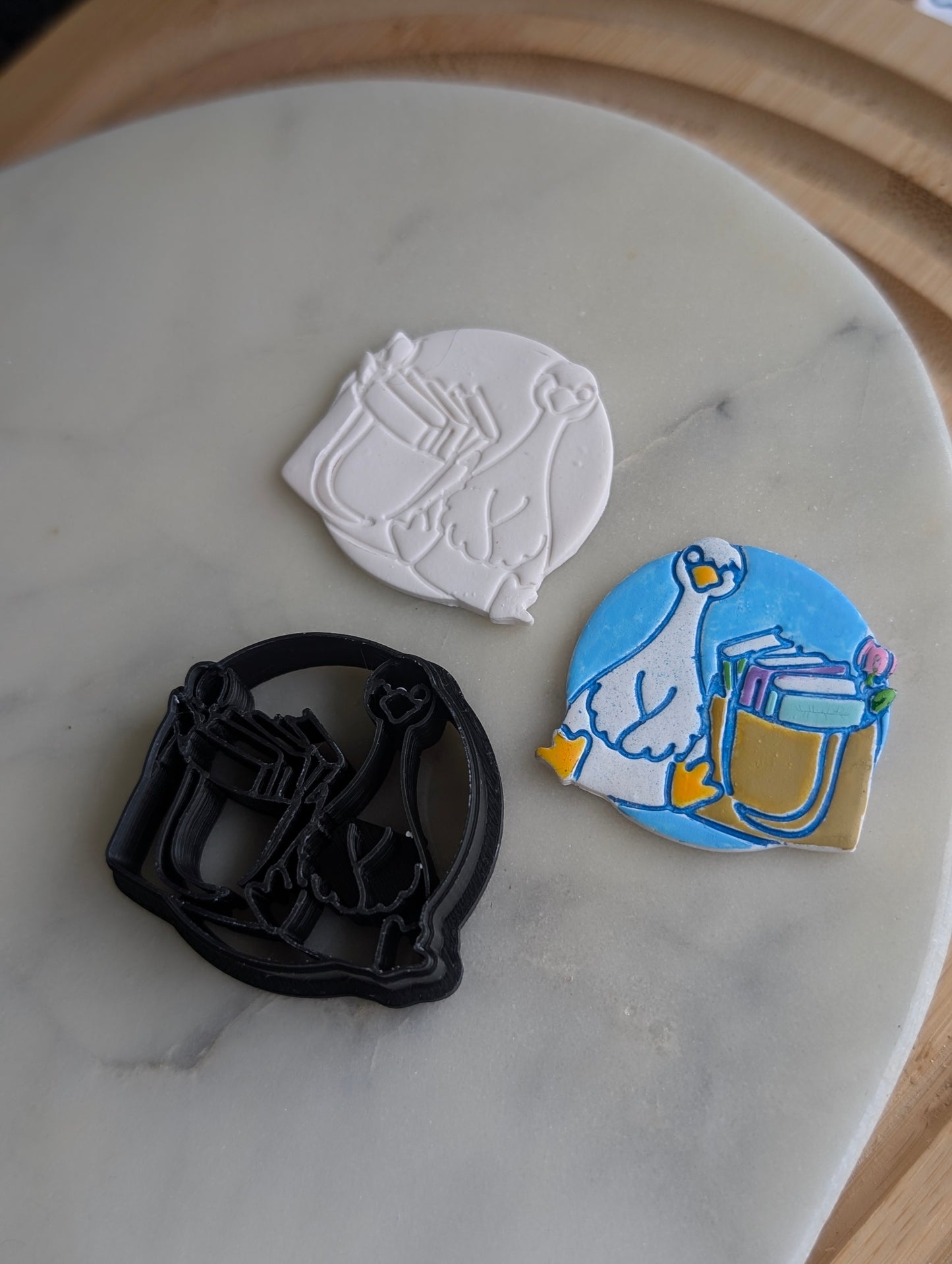 Goose with Bag of Books Sharp Clay Cutter