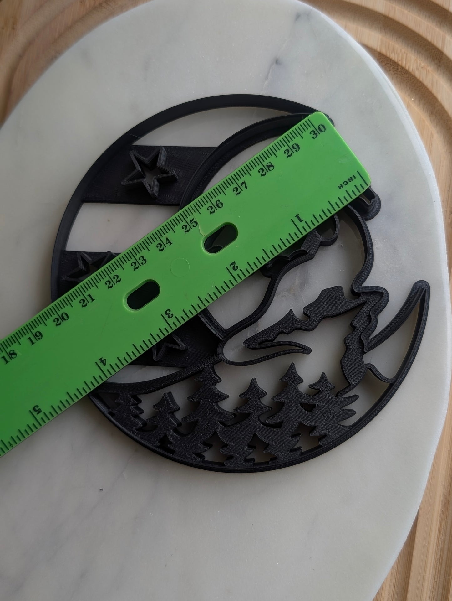 XL Dragon on Cliff Edge in Crescent Moon WALL HANGING Sharp Clay Cutter