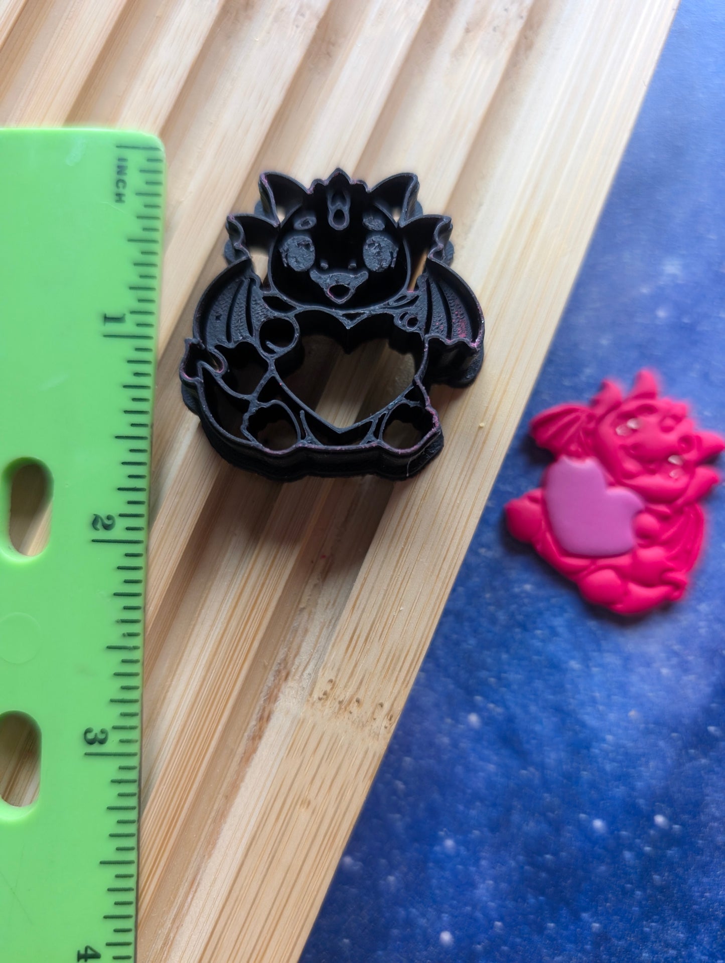 Chibi Baby Dragon with a Heart Sharp Clay Cutter