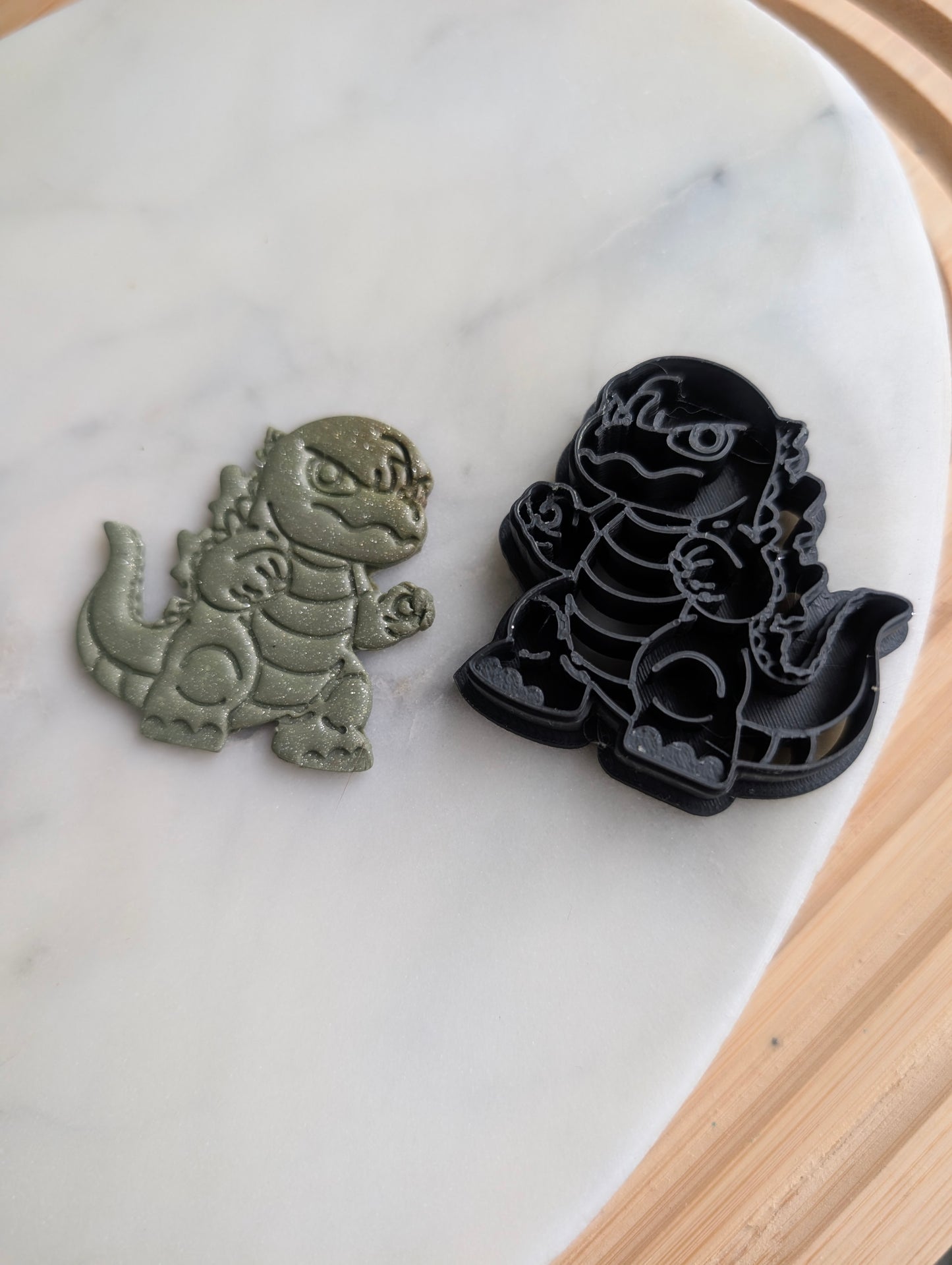 Kaiju Godzilla Standing Neutral Embossed Sharp Cutter for Clay and More