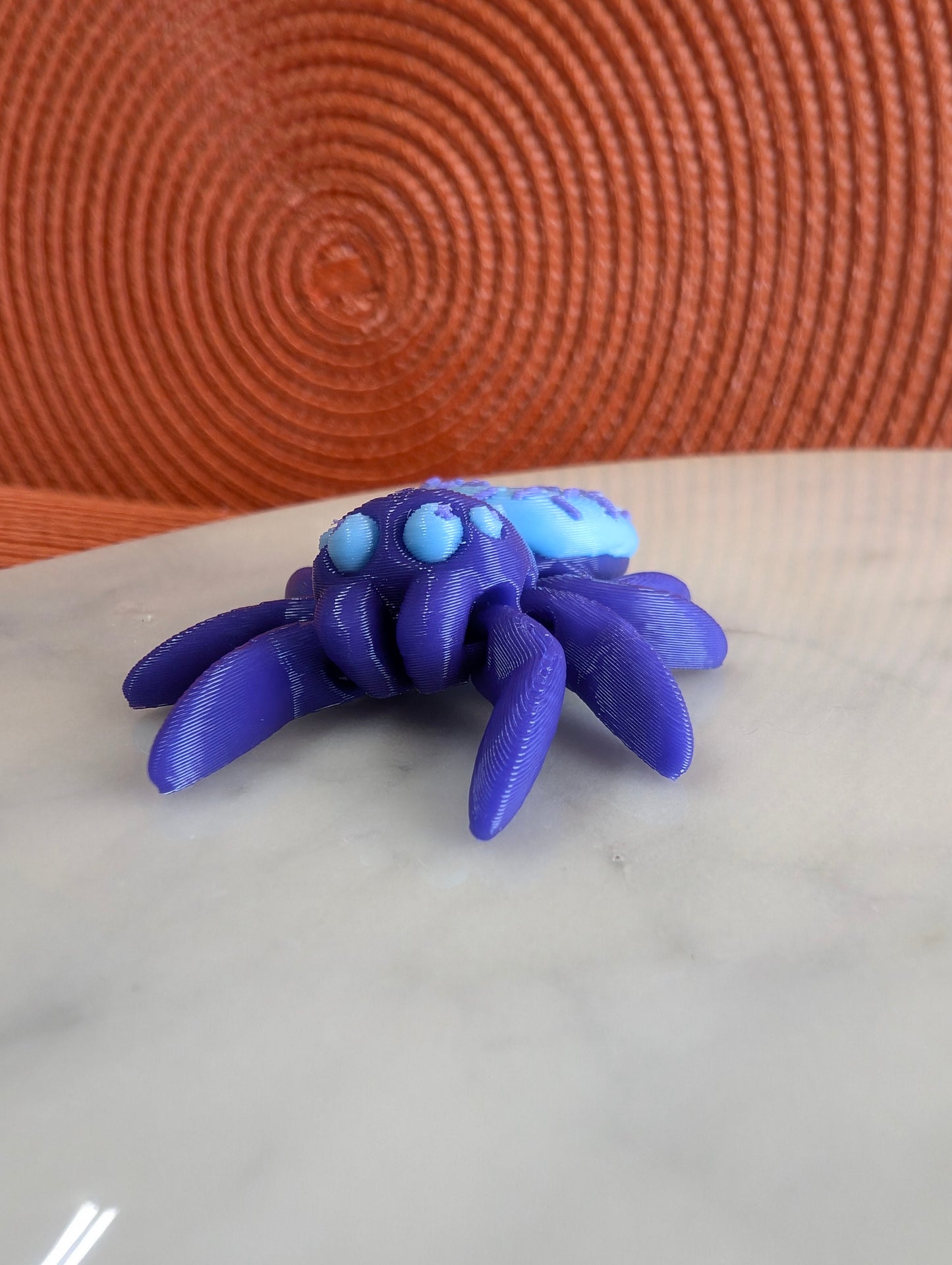 Purple Spider Donut with Glowing Blue Frosting and Violet Sprinkles Small Fidget