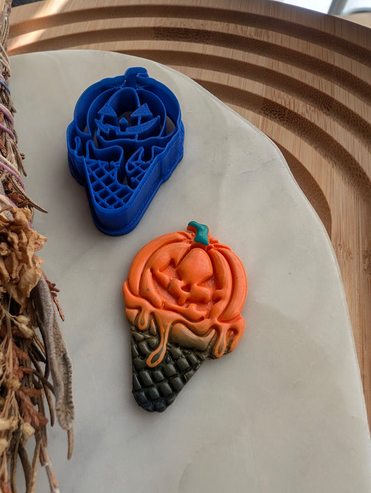 Jack O Lantern Ice Cream Cone Sharp Clay Cutter