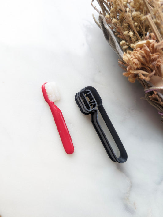 Tiny Toothbrush Embossed Sharp Clay Cutter