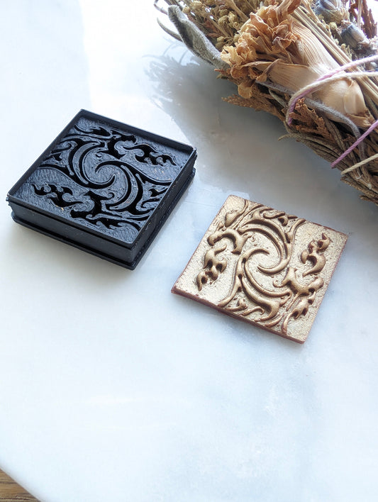 Gemini Dragons in Diamond Embossed Sharp Clay Cutter