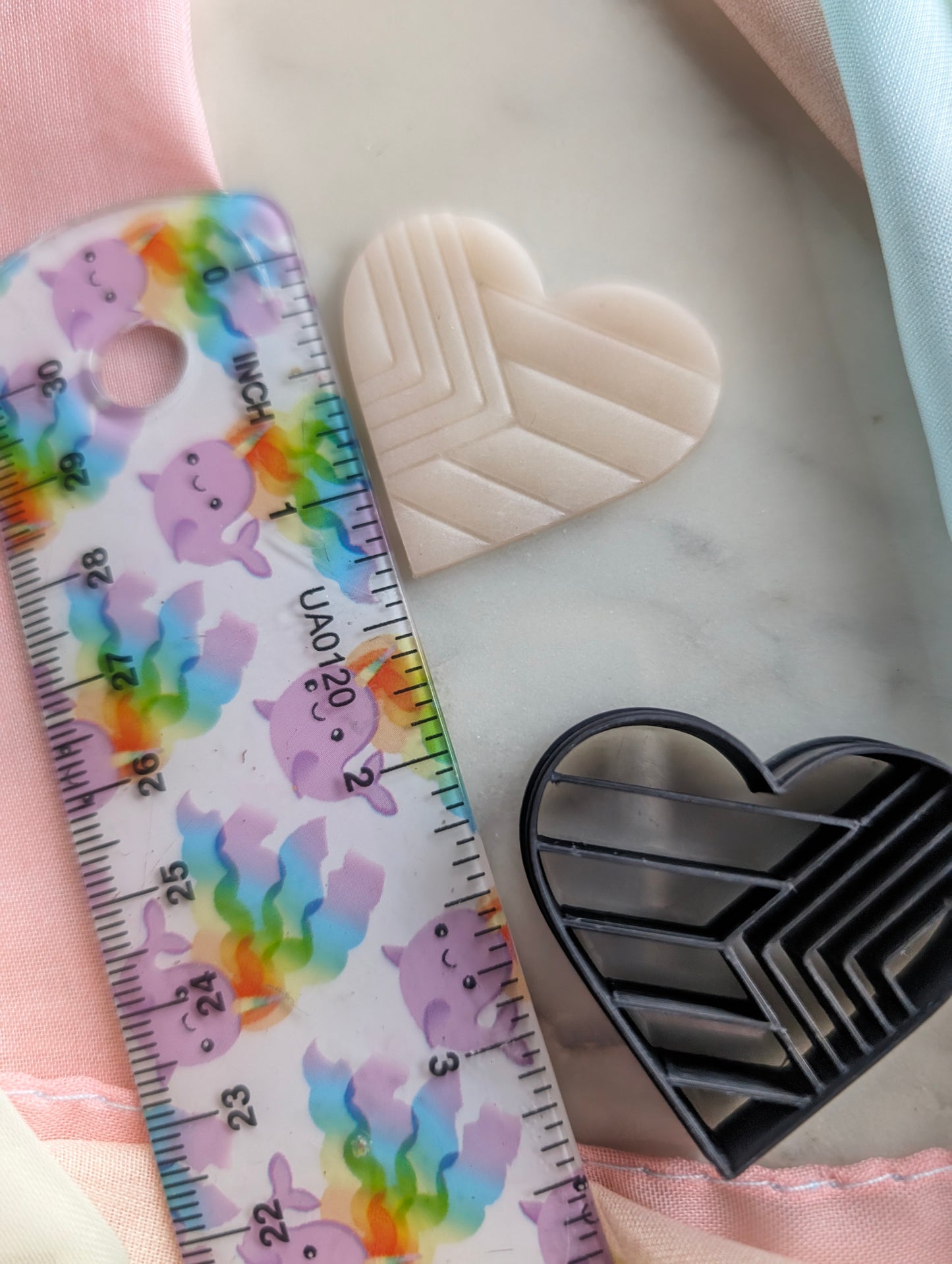 Pride Flag in a Heart Embossed Sharp Clay Cutter