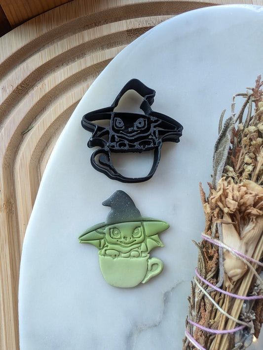 Dragon Wearing a Witch Hat in a Teacup Sharp Clay Cutter