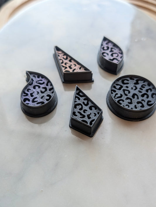 Set of 5 Leopard Print Shapes Sharp Clay Cutter