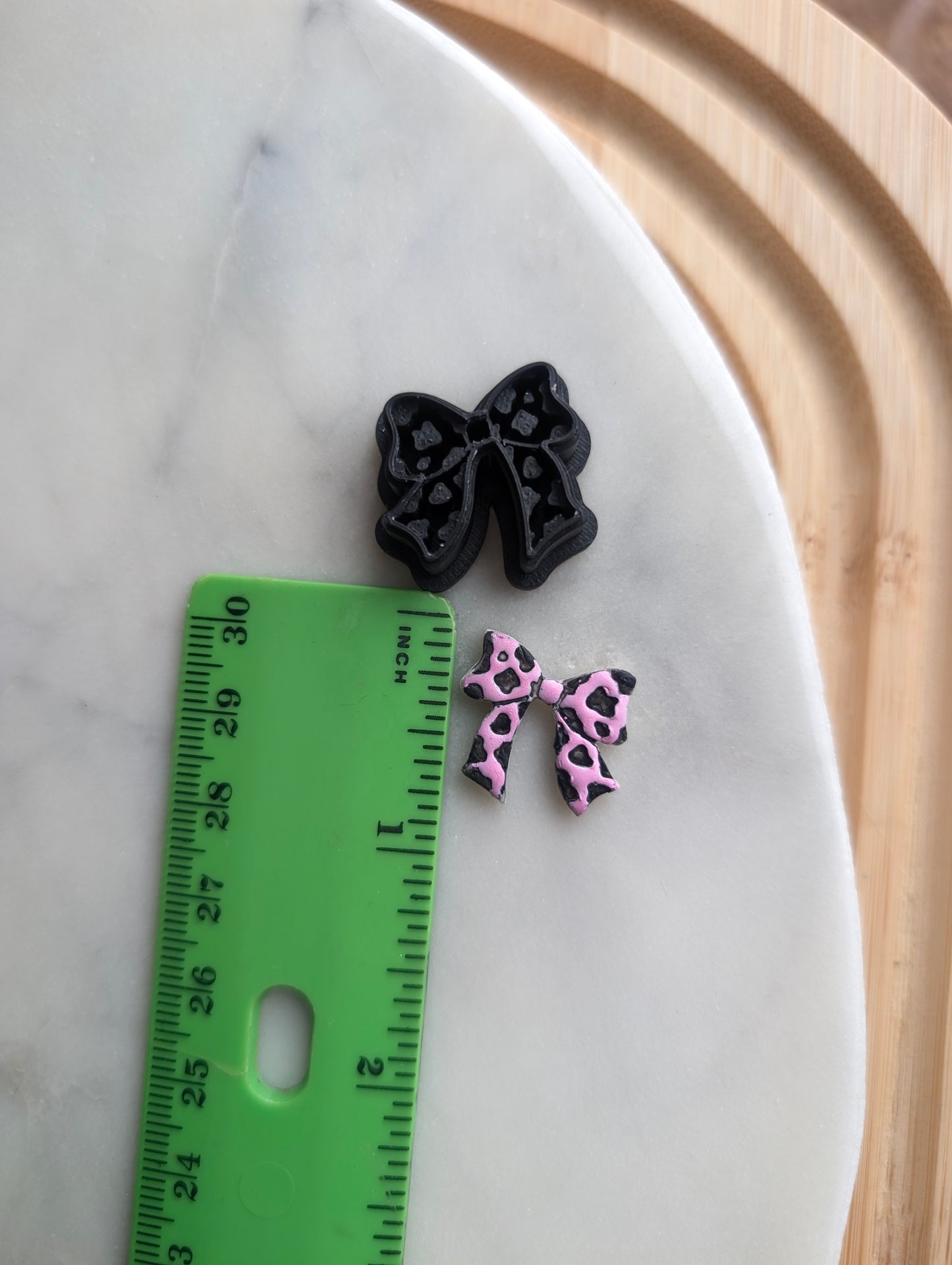 Cow Print Bow Sharp Clay Cutter