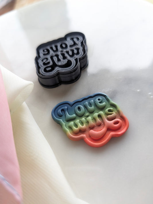 Love Wins Text Embossed Sharp Clay Cutter