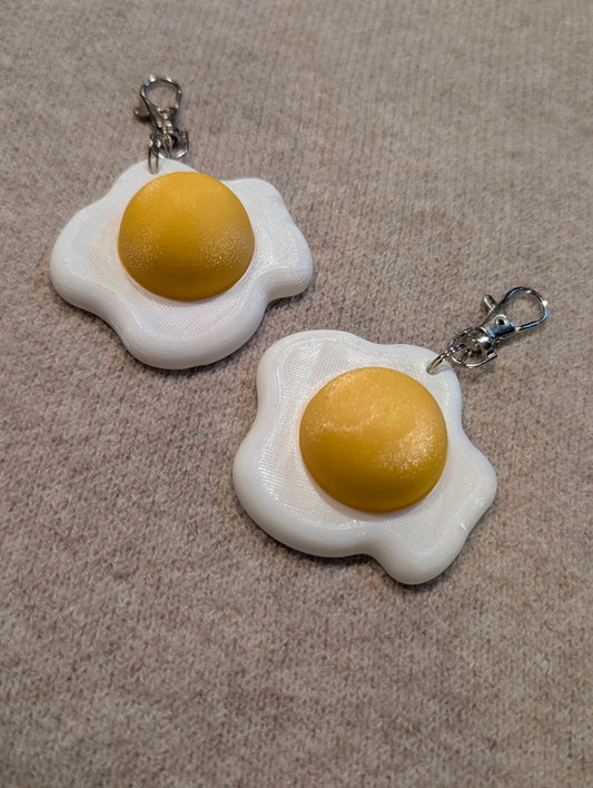 Fried Egg with Clicker Yolk Keychain