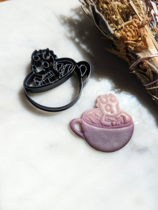 Dragon Reading in a Teacup Sharp Clay Cutter