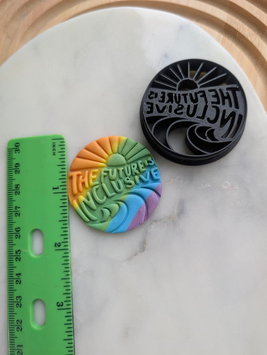 The Future is Inclusive Text Embossed Sharp Cutter for Clay and More