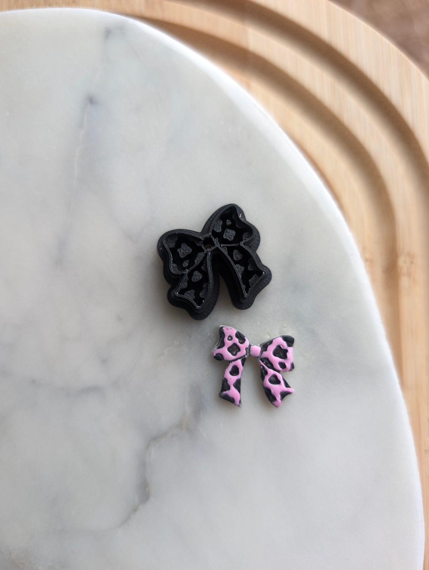 Cow Print Bow Sharp Clay Cutter