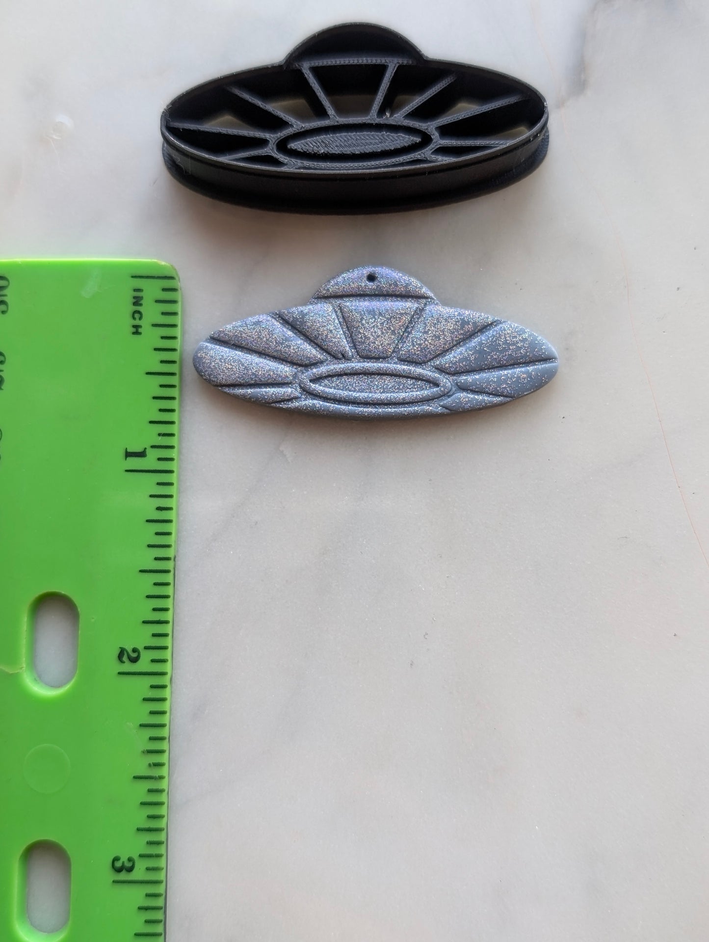 UAP UFO Alien Spaceship  - Embossed Sharp Clay Cutter