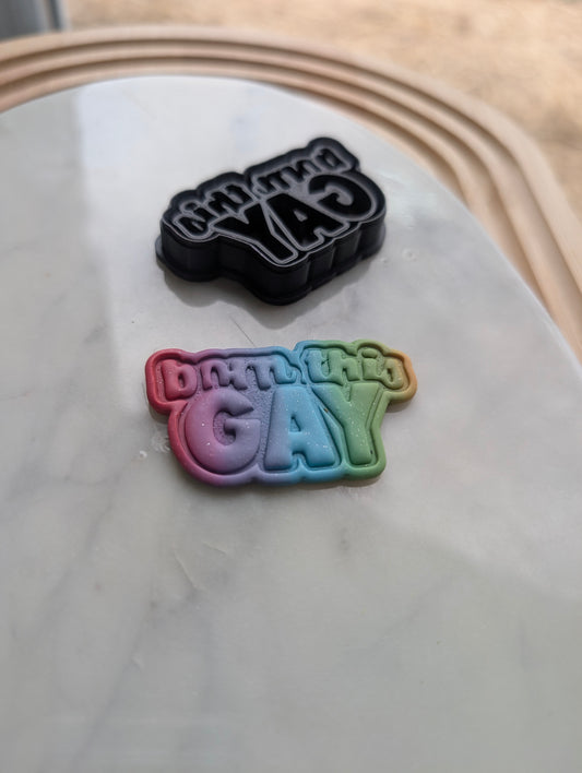 Born This Gay Text Embossed Sharp Cutter for Clay and More