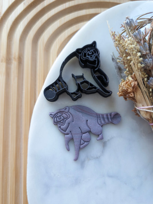 Trash Panda Raccoon Screaming Sharp Clay Cutter