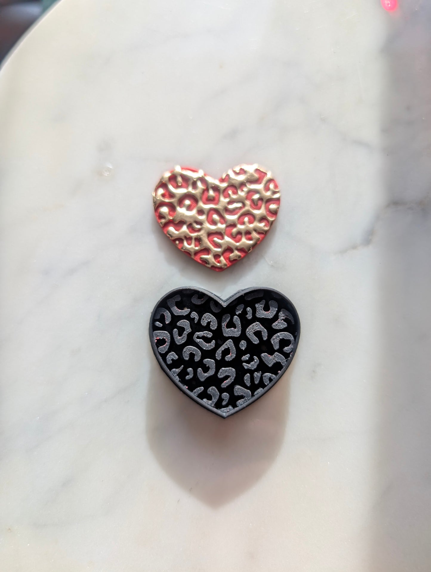 Larger Leopard Print Heart Sharp Clay Cutter