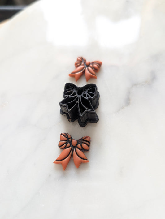 Small Basketball Printed Bow Sharp Clay Cutter