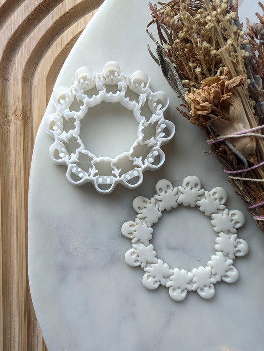 Mini Ghost Wreath Sharp Clay Cutter