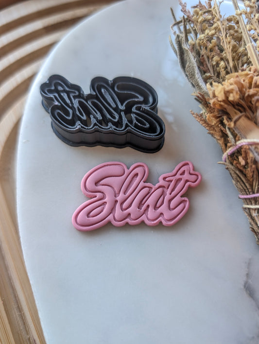 Slut Text Tag Sharp Clay Cutter