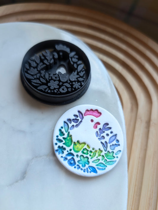 Hidden Chicken Floral Details Sharp Clay Cutter