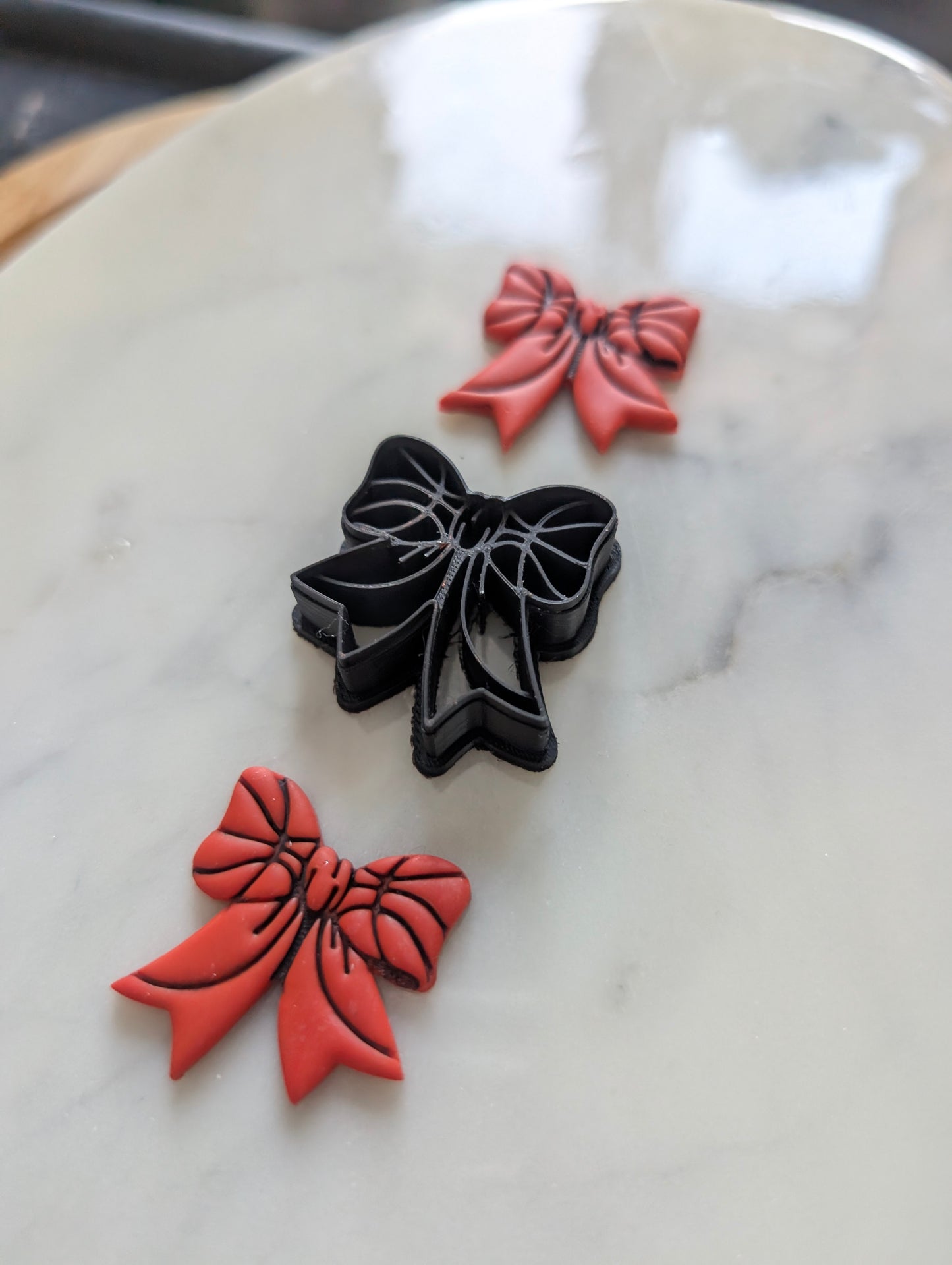 Large Basketball Printed Bow Sharp Clay Cutter