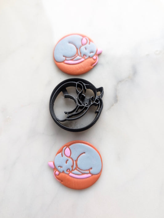 Curled Up Sleeping Rat or Mouse Sharp Clay Cutter