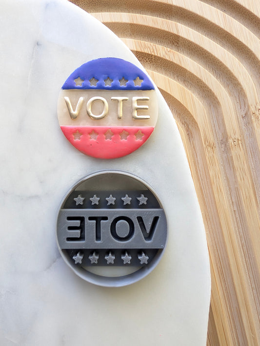 Traditional Vote Button Sharp Clay Cutter