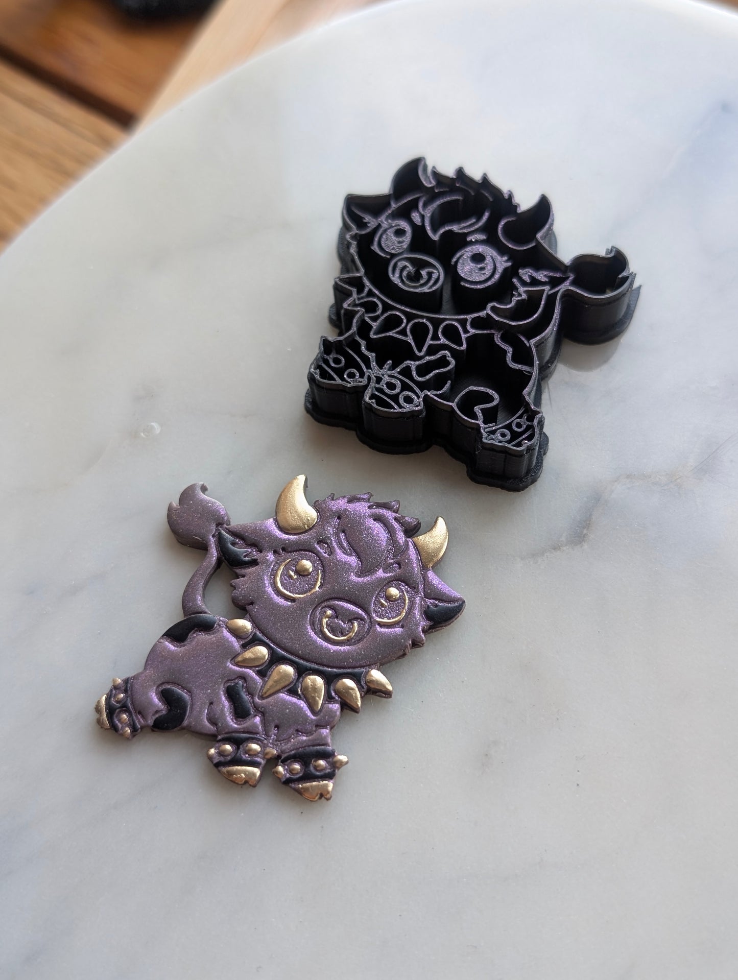 Punk Rocker Cow with Jewelry -  Sharp Embossed Earring Clay Cutter