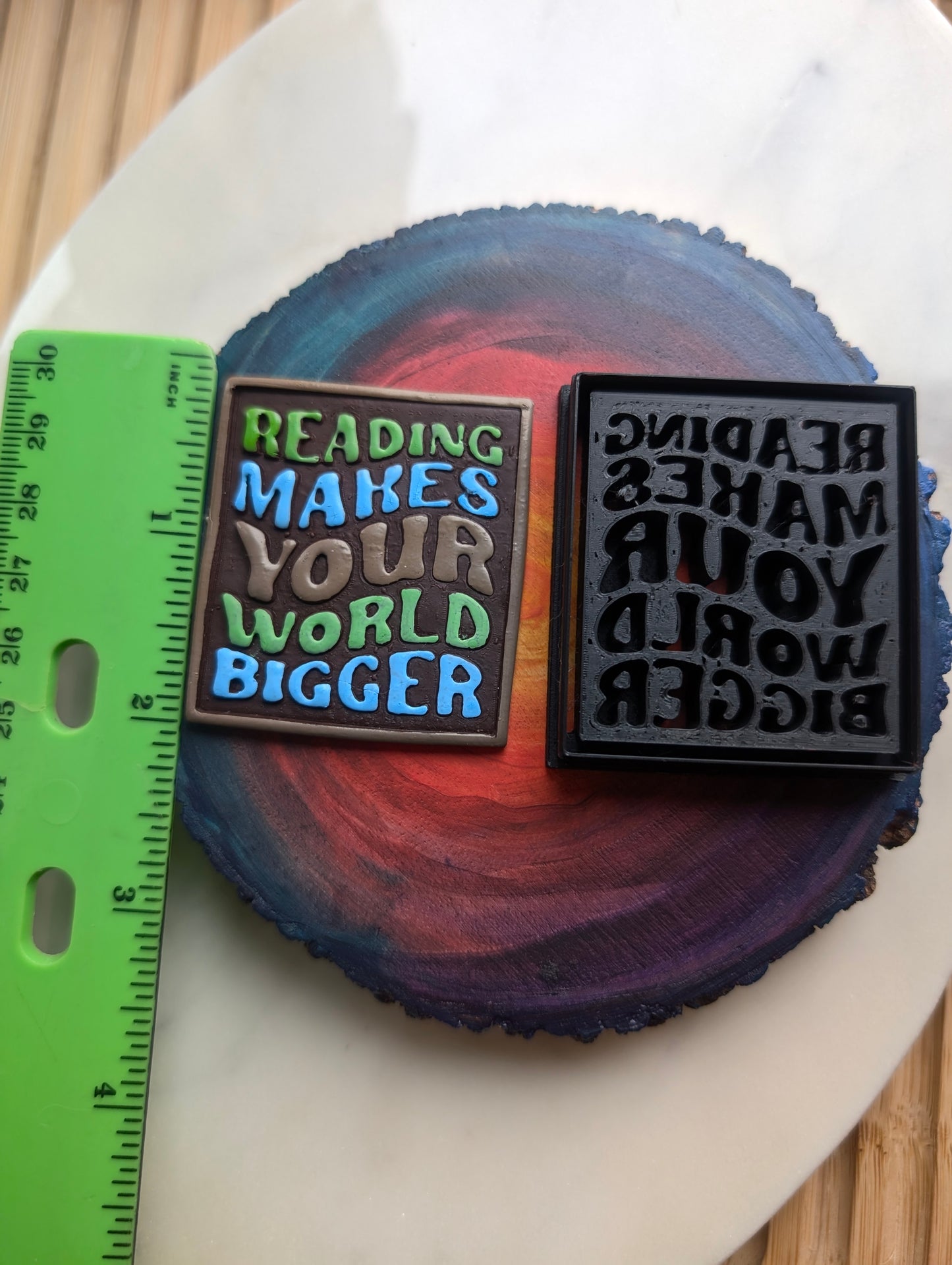 Reading Makes Your World Bigger Stylized Text Embossed Sharp Clay Cutter