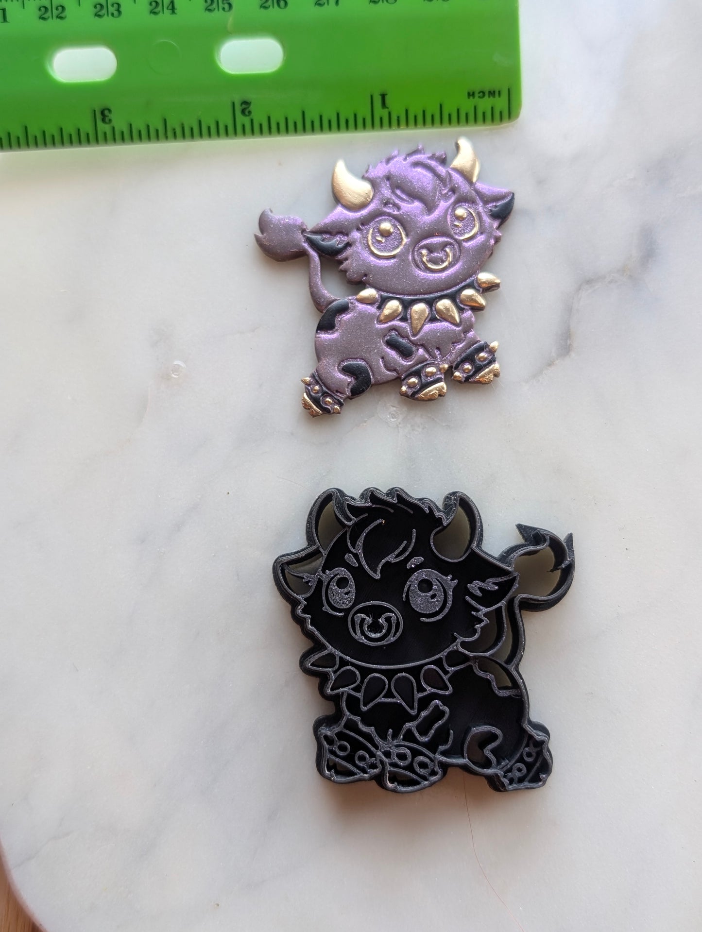 Punk Rocker Cow with Jewelry -  Sharp Embossed Earring Clay Cutter