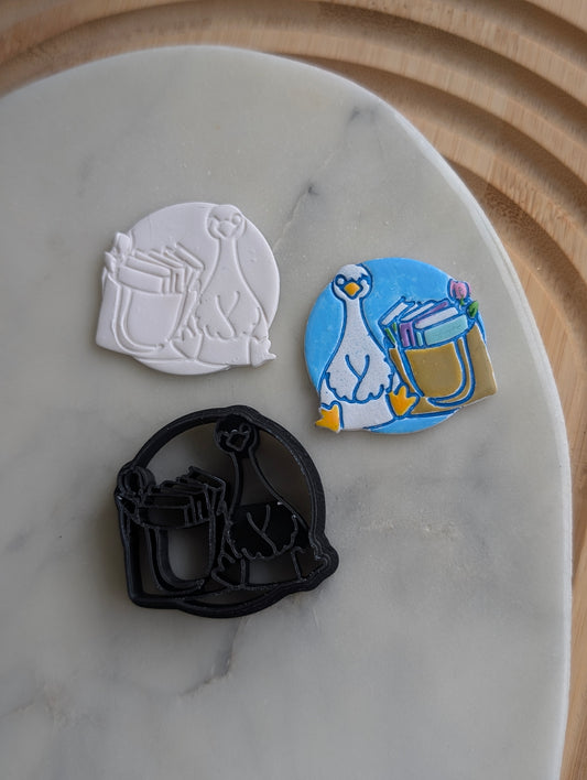 Goose with Bag of Books Sharp Clay Cutter