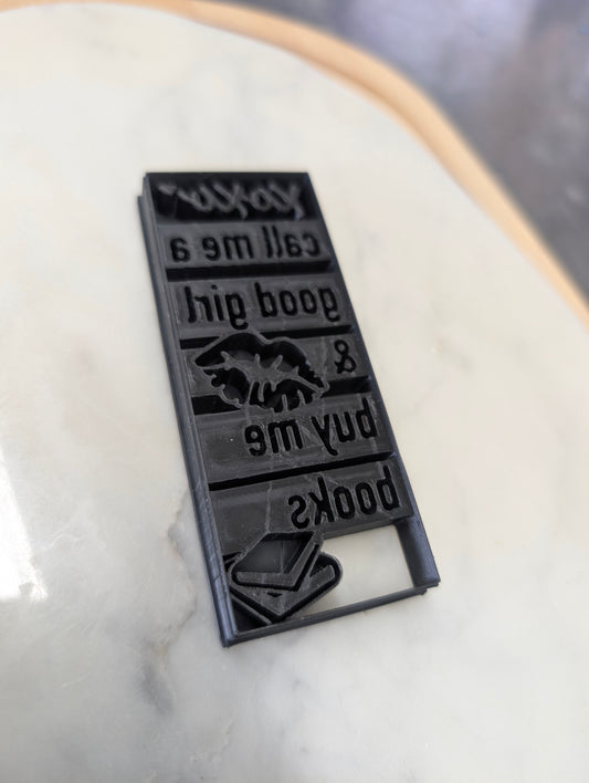 Call Me a Good Girl and Buy Me Books Bookmark Sharp Clay Cutter