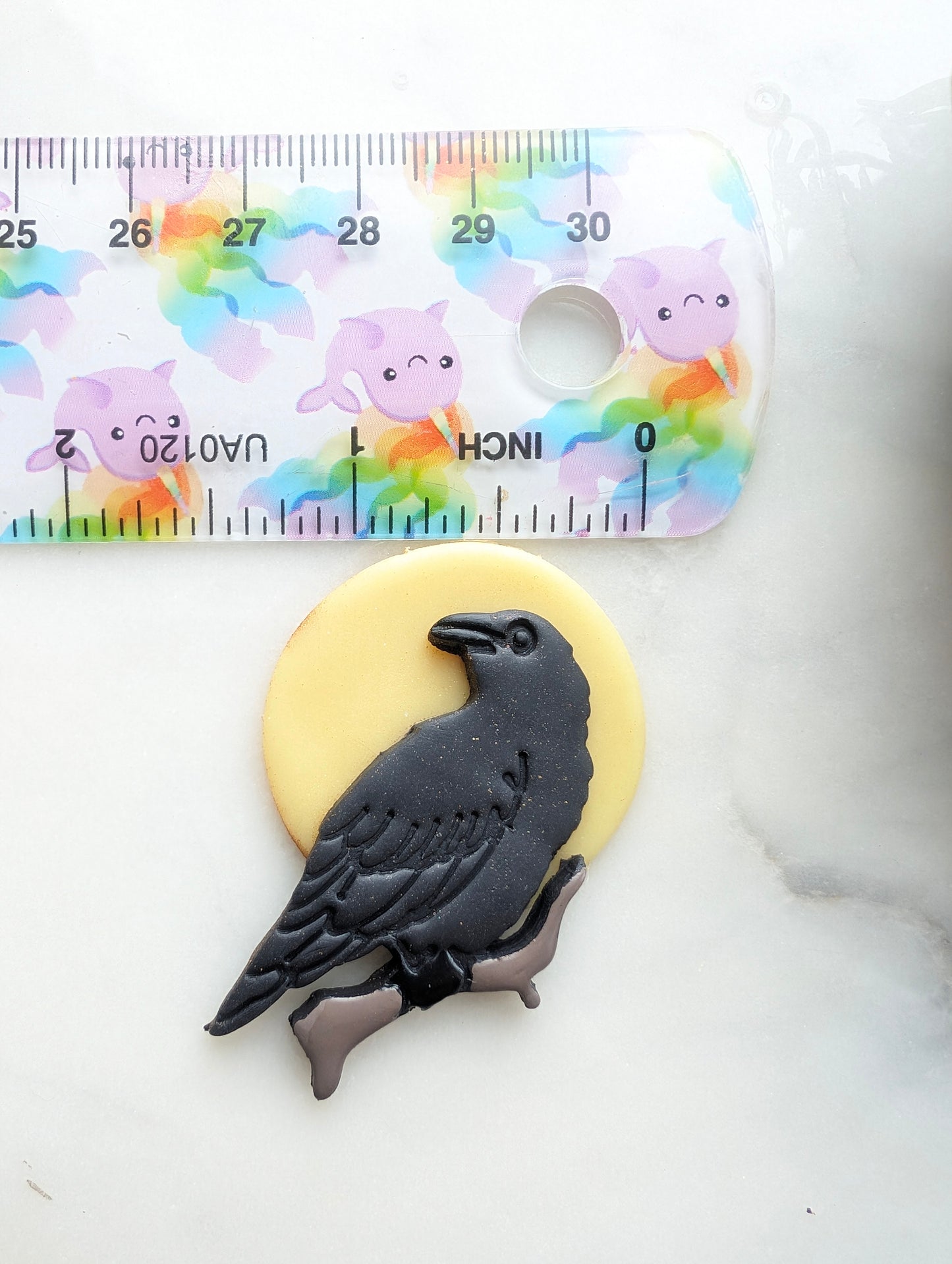 Raven on Branch with Full Moon Sharp Clay Cutter