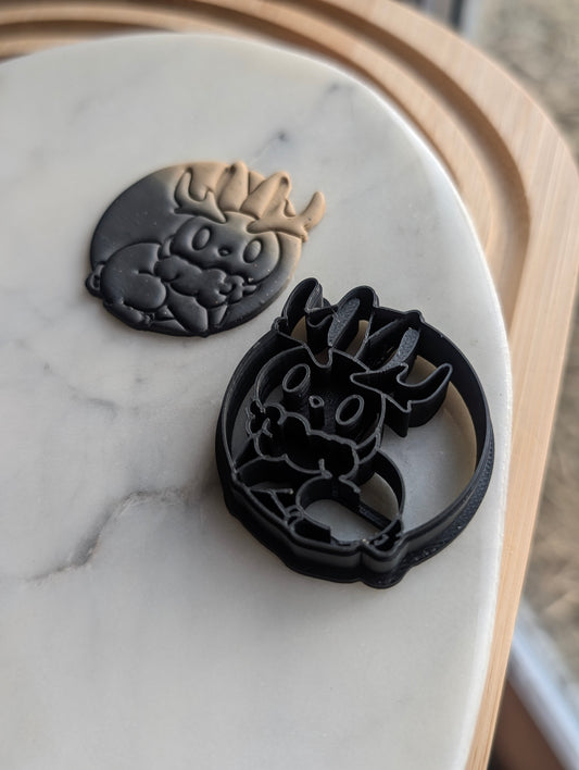 Jackalope on Circle Monster Cryptid Sharp Clay Cutter