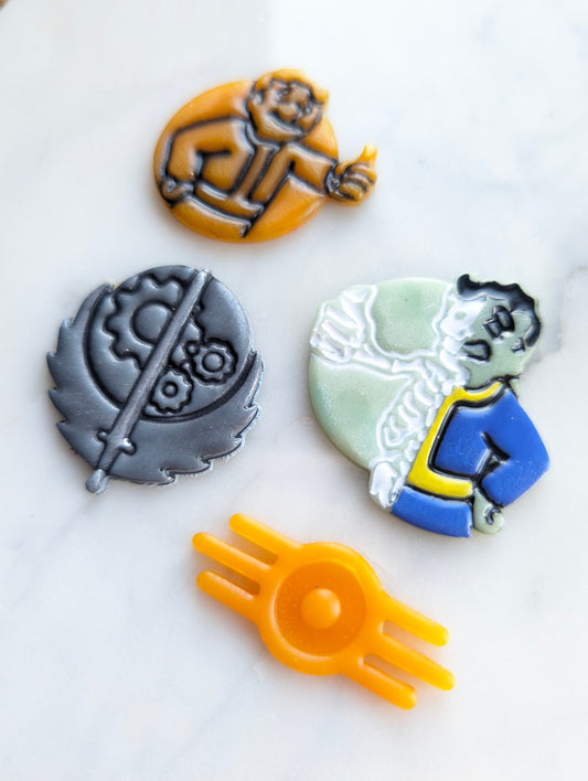 Set of 4 Fallout Shelter Themed Atomic Sharp Clay Cutters