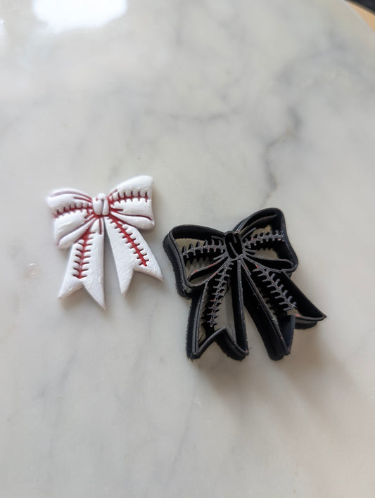Baseball Printed Bow Sharp Clay Cutter