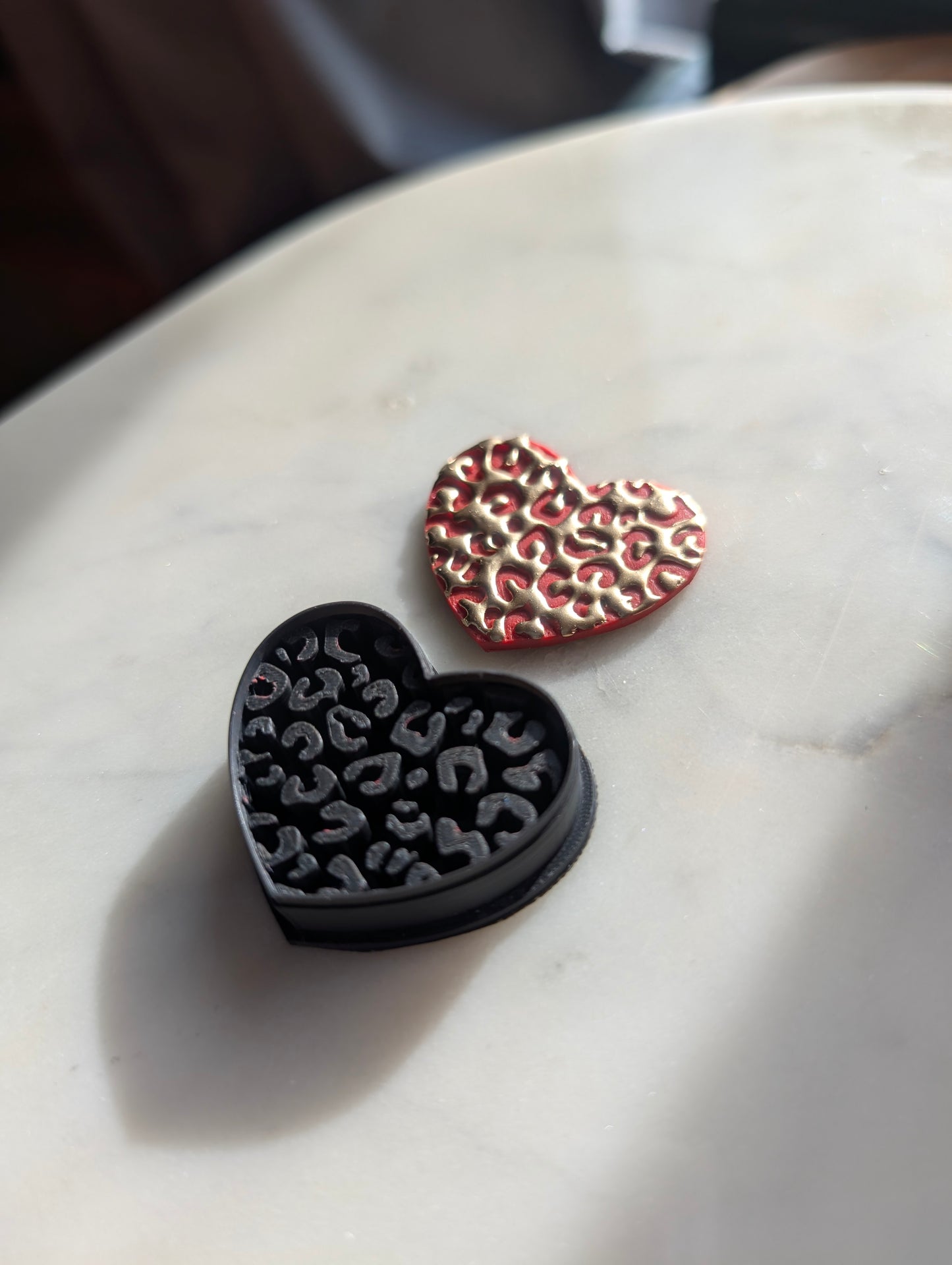 Larger Leopard Print Heart Sharp Clay Cutter