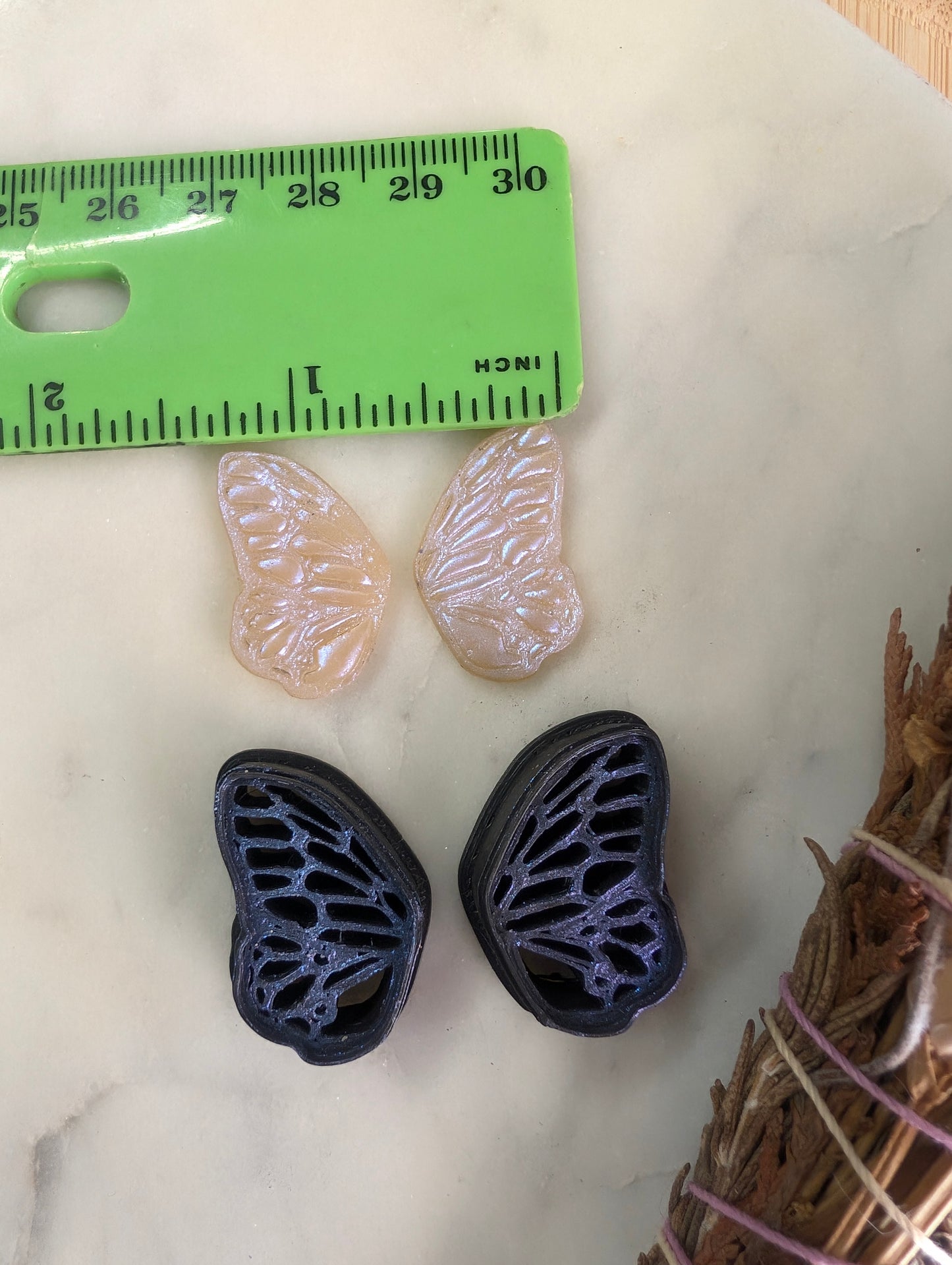 UPDATED Pair of Wings 25mm - Embossed Sharp Clay Cutter