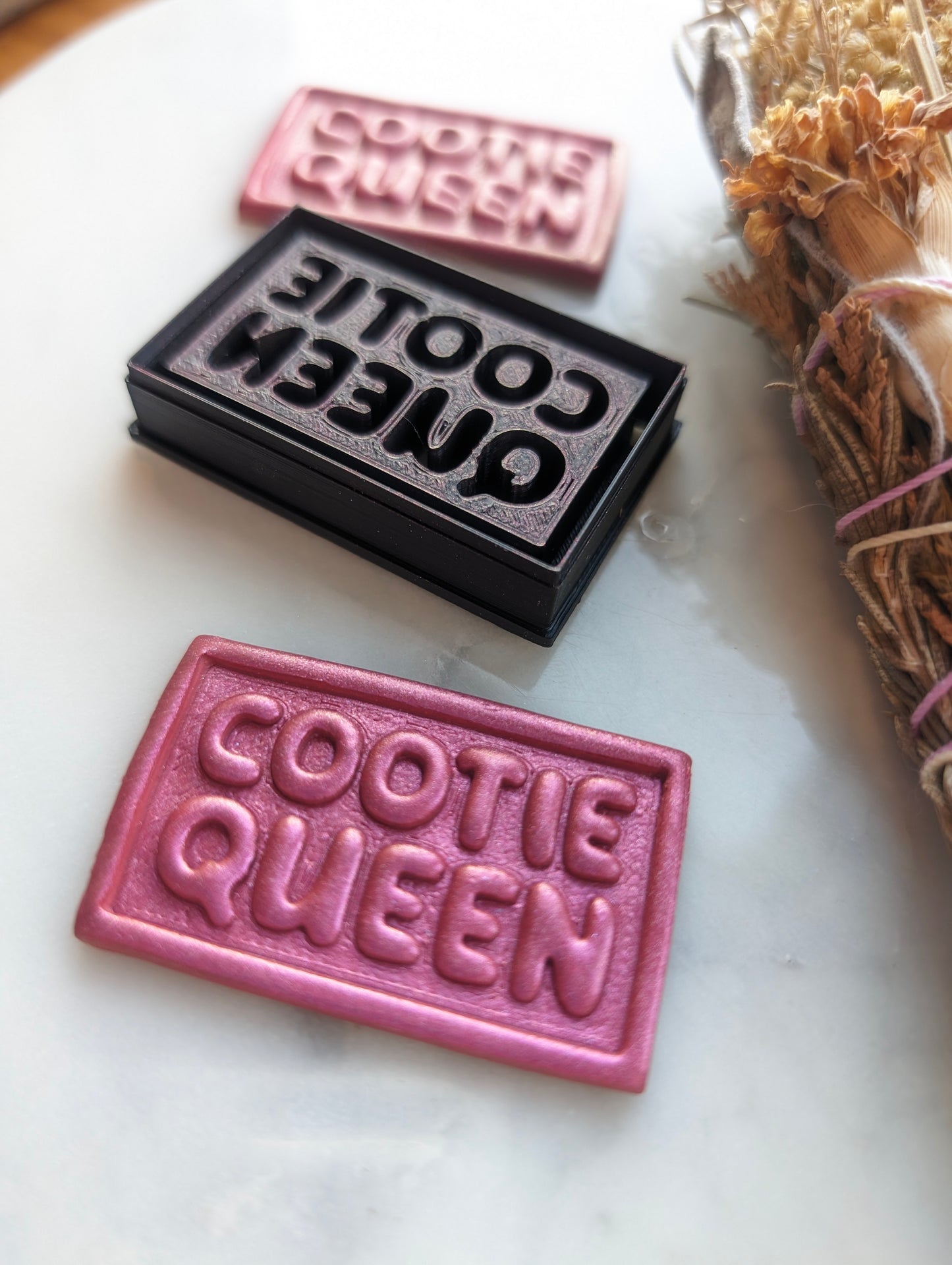 Cootie Queen Embossed Sharp Clay Cutter